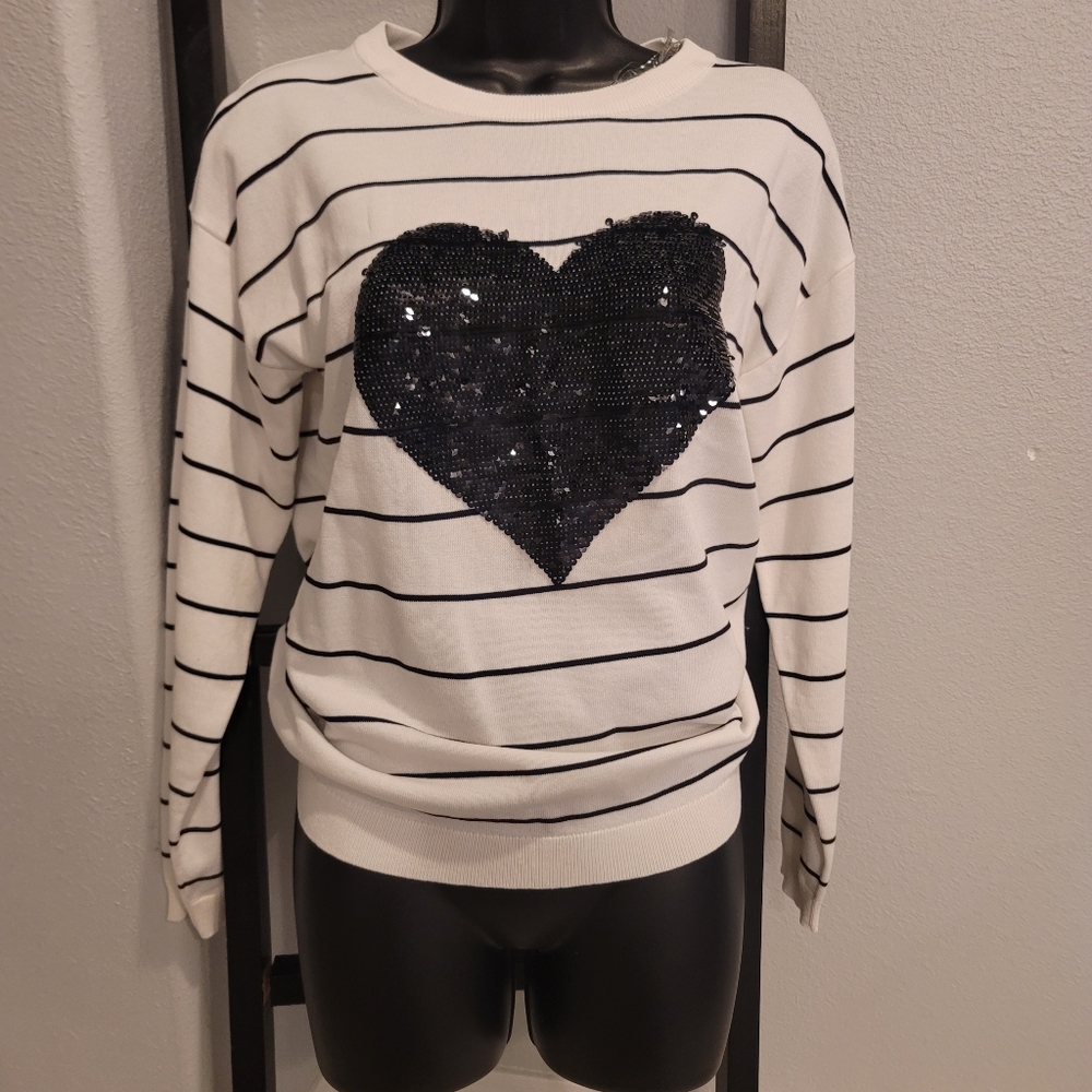Striped Young at Heart Long Sleeve Sweater